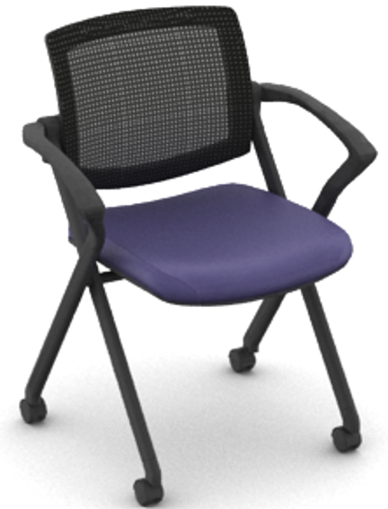 OTG11340B Mesh Back Flip Seat Nesting Chair with Vinyl Seat