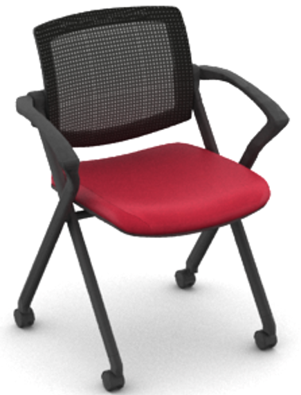 OTG11340B Mesh Back Flip Seat Nesting Chair with Vinyl Seat