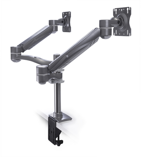 Dual-Screen, Double Extension Dual Height Flat Screen Monitor Arm