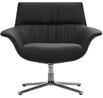 Black Leather Lounge Chair Mid Back