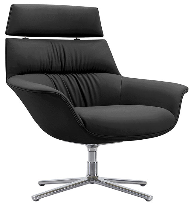 Black Leather Lounge Chair High Back