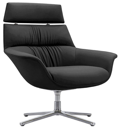 Black Leather Lounge Chair High Back