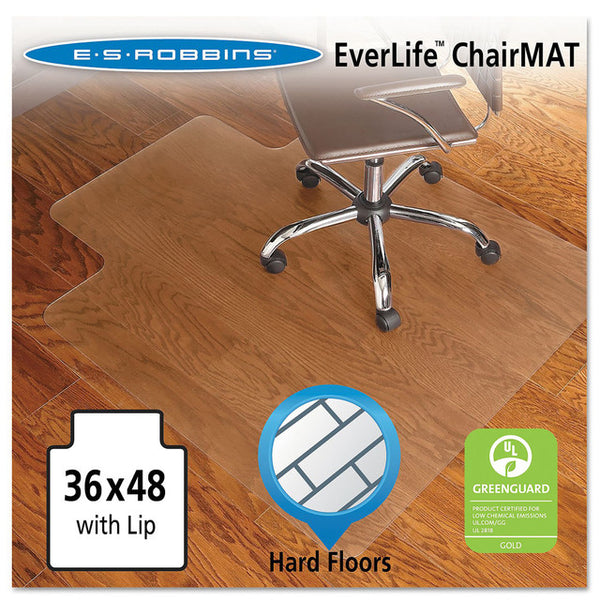 Everlife Chair Mat for Hard Floor Light Use, 36" x 48" with Lip, Clear