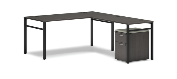 U-Leg L-Shape Desk with Mobile B/F Pedestal 66"W x 78"D