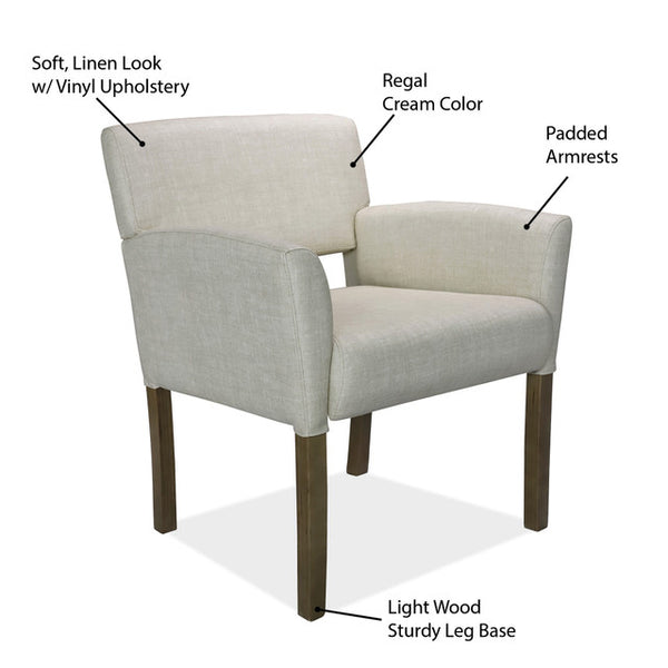 ADLEY Guest Chair with Light Wood Legs