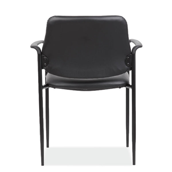 Levy Collection Guest Stack Chair with Arms and Black Frame