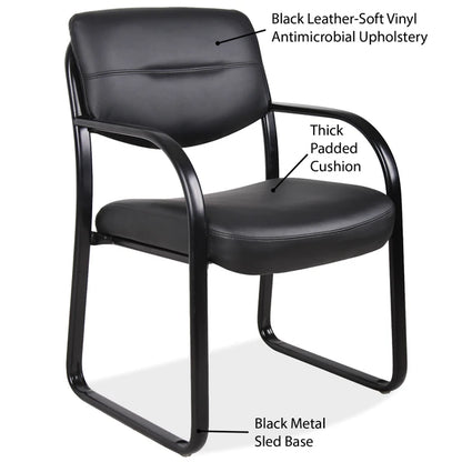 MERIT Sled Base Guest Chair with Arms and Black Frame