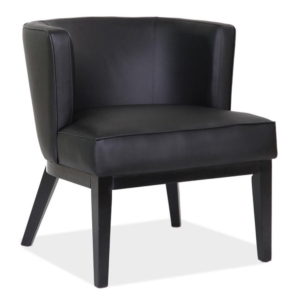 BOWERY Barrel Back Guest Chair with Black Wood Legs