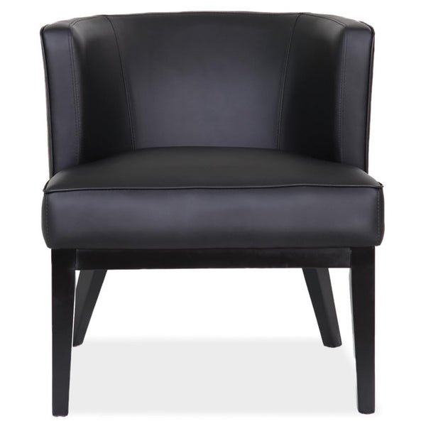 BOWERY Barrel Back Guest Chair with Black Wood Legs