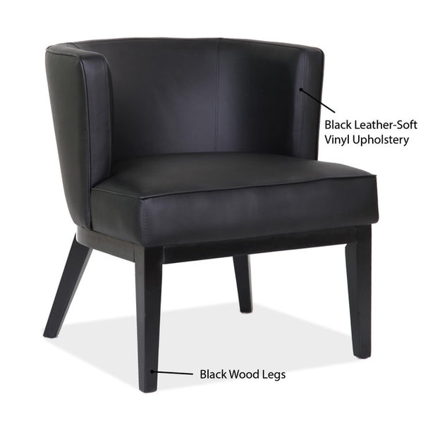 BOWERY Barrel Back Guest Chair with Black Wood Legs