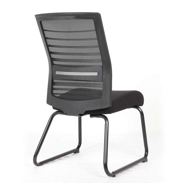 6569MBFBK Interchangeable Black Mesh Guest Chair with Sled Base