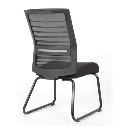 6569MBFBK Interchangeable Black Mesh Guest Chair with Sled Base