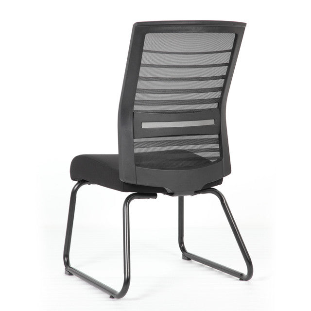 6569MBFBK Interchangeable Black Mesh Guest Chair with Sled Base
