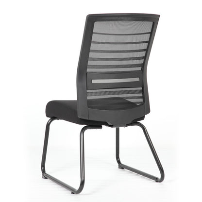 6569MBFBK Interchangeable Black Mesh Guest Chair with Sled Base