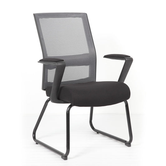 6569MBFBK Interchangeable Black Mesh Guest Chair with Sled Base