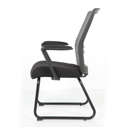 6569MBFBK Interchangeable Black Mesh Guest Chair with Sled Base