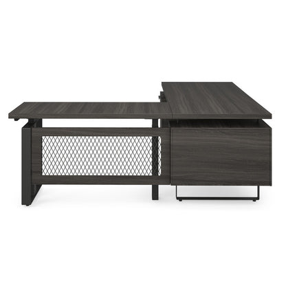 PALISADES L-Shape Electric Height Adjustable Desk with Single Pedestal 72"W x 78"D