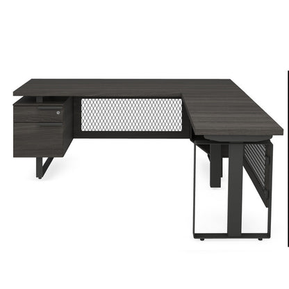 PALISADES L-Shape Electric Height Adjustable Desk with Single Pedestal 72"W x 78"D