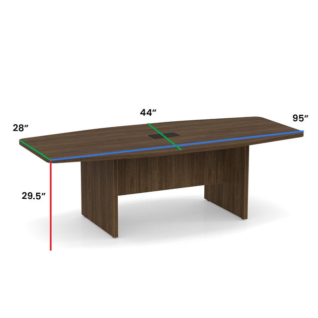 OS 8' Boat-Shaped Conference Table with Slab Base