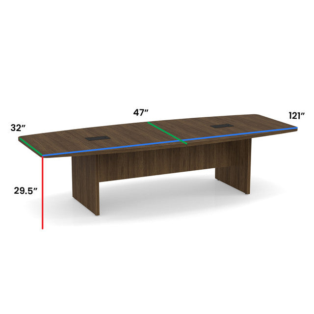 OS 10' Boat-Shaped Conference Table