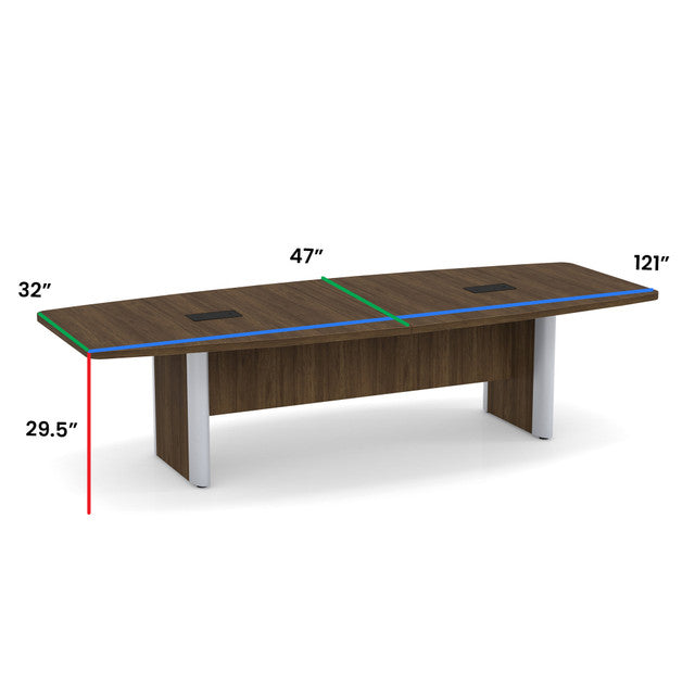 OS 10' Boat-Shaped Conference Table with Elliptical Base
