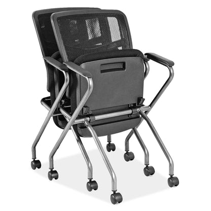 OSSN6955F Cool-Mesh Pro Mesh Back Nesting Chair with Upholstered Seat and Titanium Frame