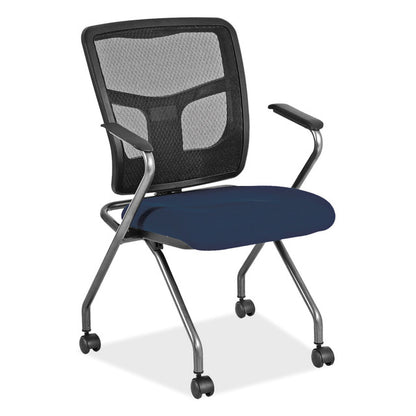 OSSN6955F Cool-Mesh Pro Mesh Back Nesting Chair with Upholstered Seat and Titanium Frame