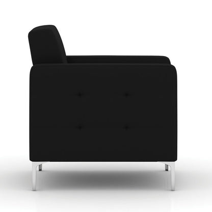 DRAPER Club Chair with Silver Metal Legs