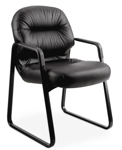 Pillowsoft Guest Chair-Black Leather