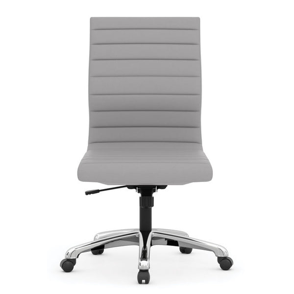 Tre Lite Armless Executive Mid Back Chair with Chrome Frame (CLOSEOUT ITEM)