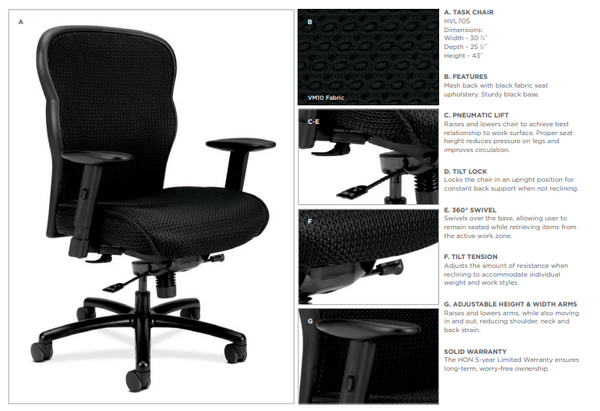 HON Wave Mesh Back and Seat Big and Tall Executive Chair