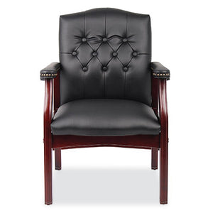 High Back Traditional Guest Chair with Mahogany Frame