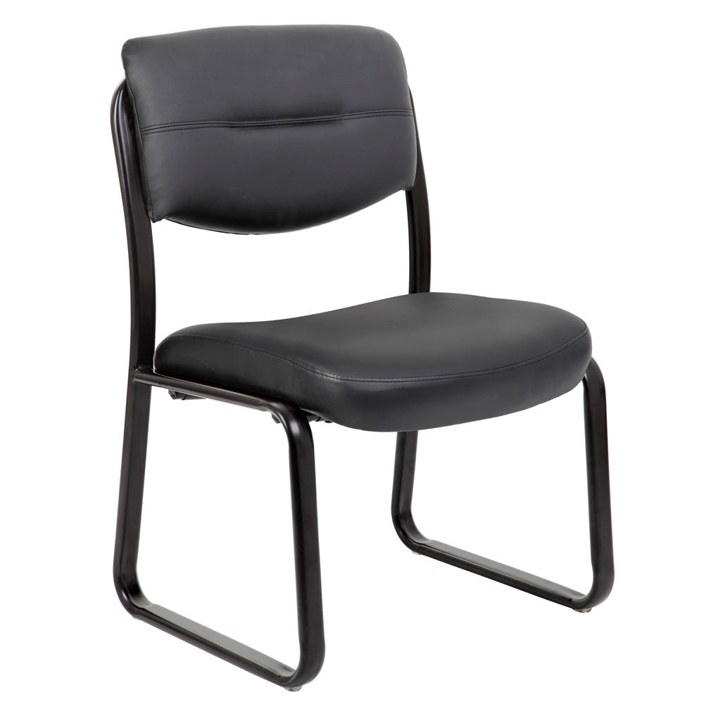 Armless Sled Base Guest Chair with Black Frame