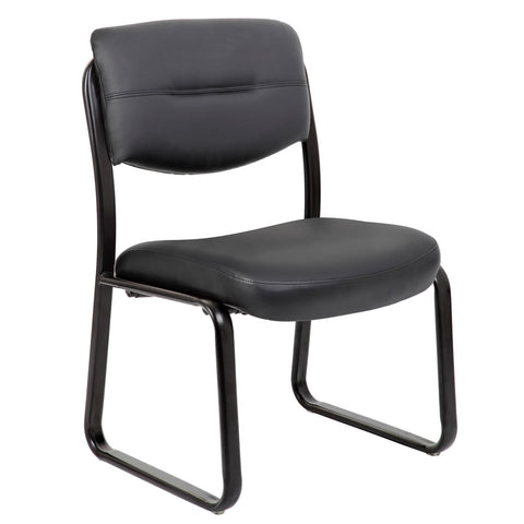 MERIT Armless Sled Base Guest Chair with Black Frame