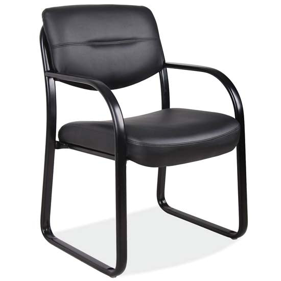 Sled Base Guest Chair with Arms and Black Frame