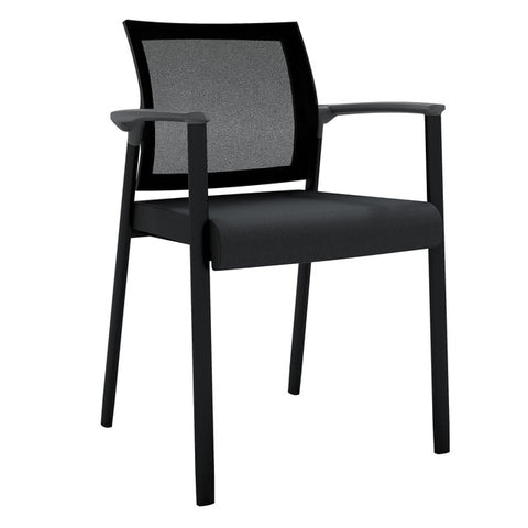 OSLO Mesh Back Stacking Guest Chair w/ Black Frame (Casters included)