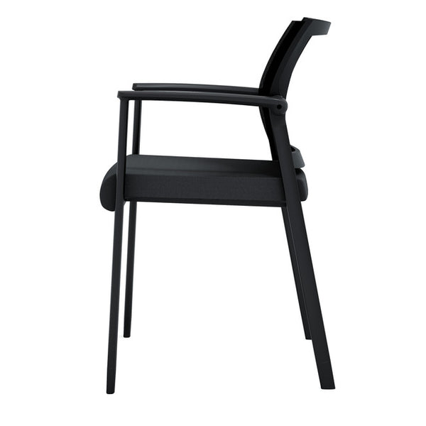 OSLO Mesh Back Stacking Guest Chair w/ Black Frame (Casters included)