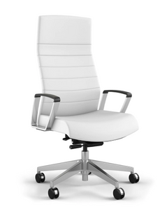 Contemporary White Vinyl Conference Chair
