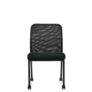11761B Armless Mesh Back Guest Chair w/Casters