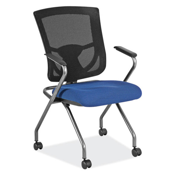 CoolMesh Pro Collection | Mesh Back Nesting Chair with Upholstered Seat and Titanium Frame